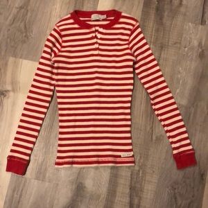 GUESS Red and White Striped Thermal